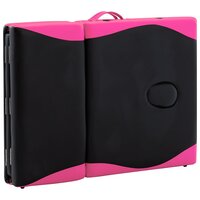 Massagetafel inklapbaar 4 zones aluminium zwart en roze 9