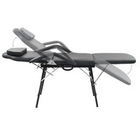 Behandelingsstoel voor gezicht 185x78x76 cm kunstleer zwart 3