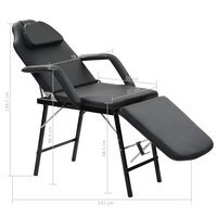 Behandelingsstoel voor gezicht 185x78x76 cm kunstleer zwart 9