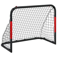 Voetbaldoel met net 90x48x71 cm staal rood en zwart 2