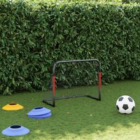 Voetbaldoel met net 90x48x71 cm staal rood en zwart 3
