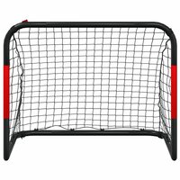 Voetbaldoel met net 90x48x71 cm staal rood en zwart 4