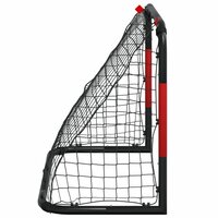 Voetbaldoel met net 90x48x71 cm staal rood en zwart 5