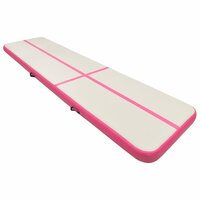 Gymnastiekmat met pomp opblaasbaar 700x100x20 cm PVC roze 2