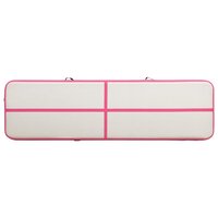 Gymnastiekmat met pomp opblaasbaar 700x100x20 cm PVC roze 4