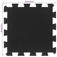 Rubbertegels 16 st 16 mm 30x30 cm zwart 8