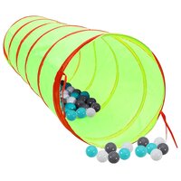 Kinderspeeltunnel met 250 ballen 175 cm polyester groen 2