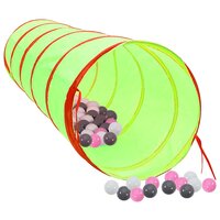 Kinderspeeltunnel met 250 ballen 175 cm polyester groen 2