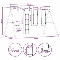 Buiten Schommelset Meerkleurig 330 x 185 x 185 cm Staal en PE 9