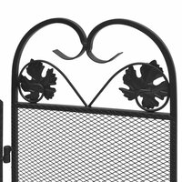Haardscherm 3 panelen ijzer zwart 5
