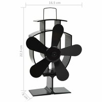 Kachelventilator met 5 vinnen zwart 8