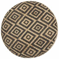 Poef handgemaakt 45x30 cm jute zwart 2
