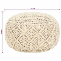 Poef macram&amp;eacute; handgemaakt 45x30 cm katoen 4