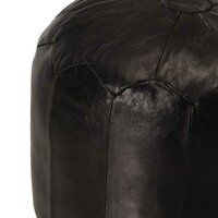 Poef 40x35 cm echt geitenleer zwart 2