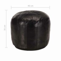 Poef 40x35 cm echt geitenleer zwart 4