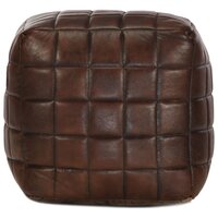 Poef 40x40x40 cm echt geitenleer donkerbruin 2