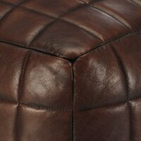 Poef 40x40x40 cm echt geitenleer donkerbruin 3