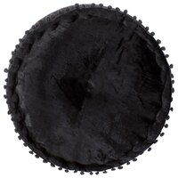 Poef rond 40x20 cm fluweel antraciet 2