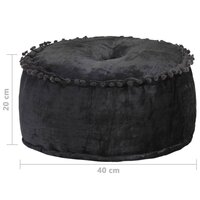 Poef rond 40x20 cm fluweel antraciet 4
