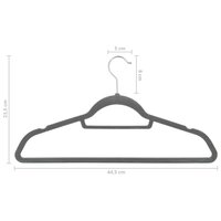 50-delige Kledinghangerset anti-slip fluweel grijs 7