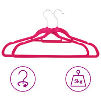 50-delige Kledinghangerset anti-slip fluweel roze 3