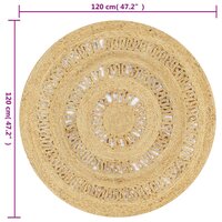 Vloerkleed handgemaakt 90 cm gevlochten jute 6
