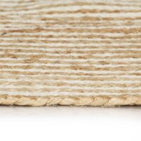 Vloerkleed handgemaakt met spiraal ontwerp 90 cm jute wit 3