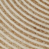 Vloerkleed handgemaakt met spiraal ontwerp 90 cm jute wit 5