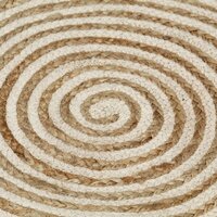 Vloerkleed handgemaakt met spiraal ontwerp 120 cm jute wit 4
