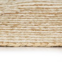 Vloerkleed handgemaakt met spiraal ontwerp 150 cm jute wit 3