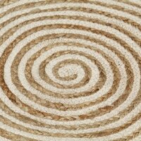Vloerkleed handgemaakt met spiraal ontwerp 150 cm jute wit 4