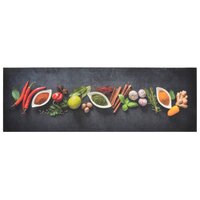 Keukenmat wasbaar kruidenprint 60x180 cm fluweel 2