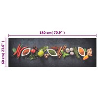 Keukenmat wasbaar kruidenprint 60x180 cm fluweel 5