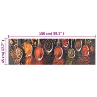 Keukenmat wasbaar lepel- en kruidenprint 45x150 cm fluweel 5
