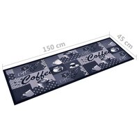 Keukenmat wasbaar Coffee 45x150 cm blauw 5