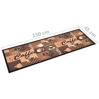 Keukenmat wasbaar Coffee 45x150 cm bruin 5