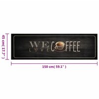Keukenmat wasbaar koffietekst 45x150 cm fluweel 5
