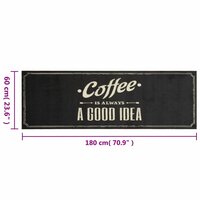 Keukenmat wasbaar koffietekst 60x180 cm fluweel 5