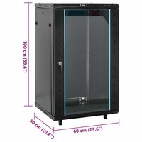 Netwerkkast met draaiwieltjes 18U 19&amp;quot; IP20 60x60x100 cm 7