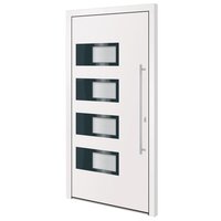 Voordeur 100x200 cm aluminium en PVC wit 2