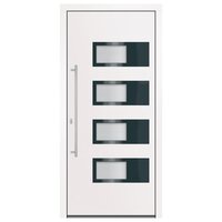 Voordeur 100x210 cm aluminium en PVC wit 3