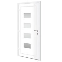 Voordeur 100x210 cm aluminium en PVC wit 4