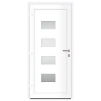Voordeur 100x210 cm aluminium en PVC wit 5