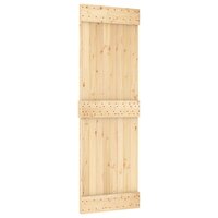 Schuifdeur Naturel en Zwart 70 x 210 cm Massief Grenenhout 3