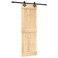 Schuifdeur Naturel en Zwart 70 x 210 cm Massief Grenenhout 2