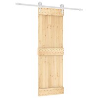 Schuifdeur Natuurlijk en Wit 70 x 210 cm Massief Grenenhout 2