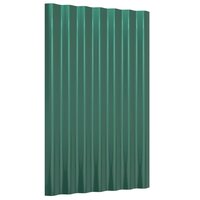 Dakpanelen 12 st 60x36 cm gegalvaniseerd staal groen 3