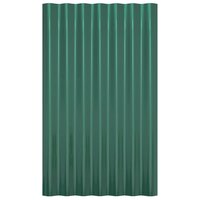 Dakpanelen 12 st 60x36 cm gegalvaniseerd staal groen 4
