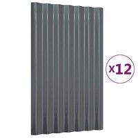 Dakpanelen 12 st 60x36 cm gegalvaniseerd staal antracietkleurig 2