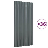 Dakpanelen 36 st 80x36 cm gegalvaniseerd staal antracietkleurig 2